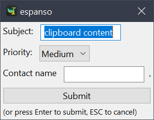 Espanso Forms (built-in)